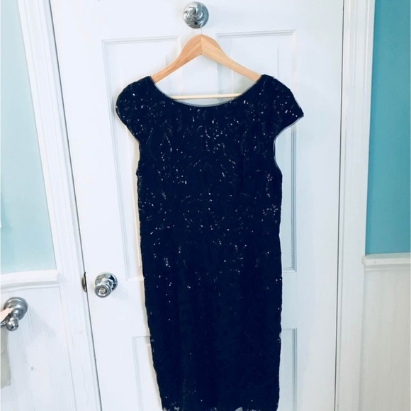 Vera Wang black sequin cocktail dress - Picture 3 of 4